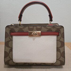 COACH C8318 - MINI LANE TOP HANDLE IN COLORBLOCK SIGNATURE CANVAS